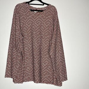 Ava & Viv Textured Long Sleeve Geometric Top Women's Size 3X